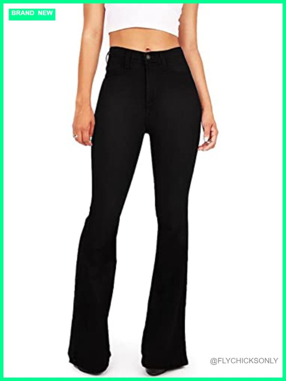 High Rise Wide Leg Flare Bellbottom Stretch Denim Jeans